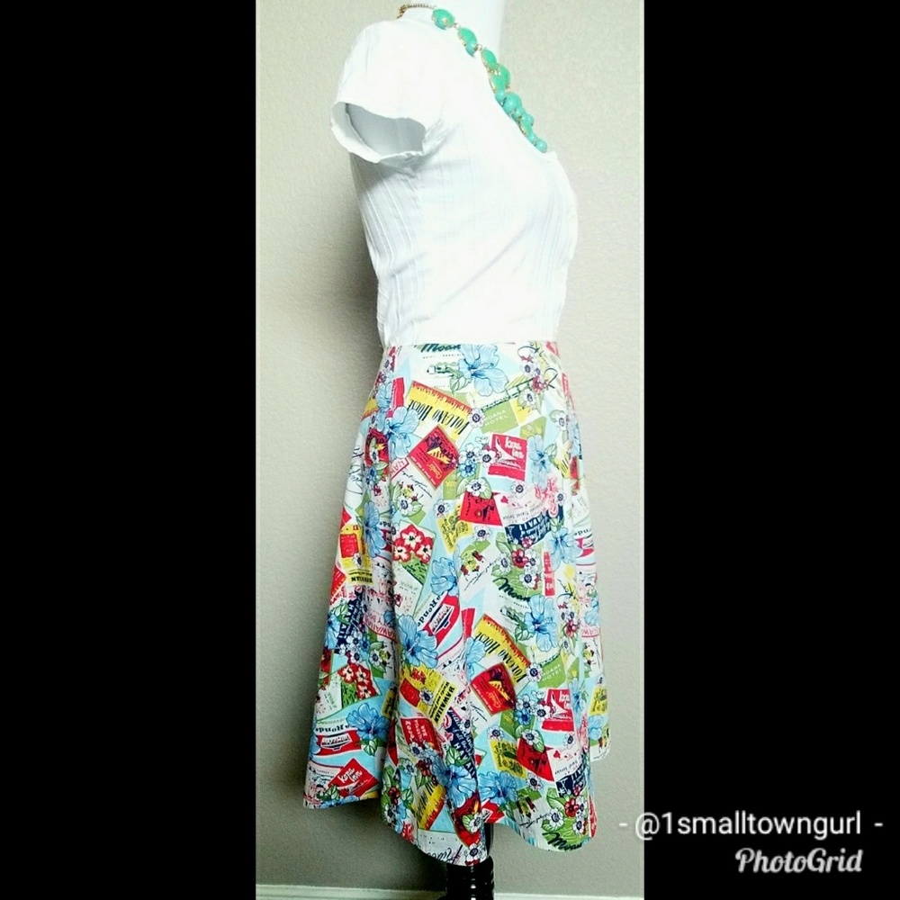VTG Zinc Hawaiian Graphic Print Fit & Flare 10/11 - Picture 5 of 8